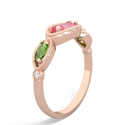 Lab Pink Sapphire Milgrain Marquise 14K Rose Gold ring R5700