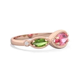 Lab Pink Sapphire Milgrain Marquise 14K Rose Gold ring R5700