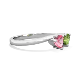 Lab Pink Sapphire Sweethearts 14K White Gold ring R5260