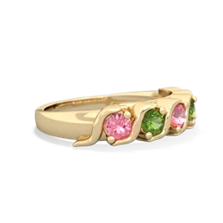 Lab Pink Sapphire Anniversary Band 14K Yellow Gold ring R2089