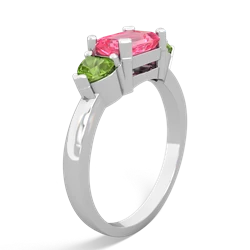 Lab Pink Sapphire Three Stone 14K White Gold ring R5235