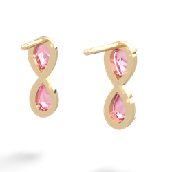 Lab Pink Sapphire Infinity 14K Yellow Gold earrings E5050