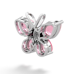 Lab Pink Sapphire Butterfly 14K White Gold pendant P2215