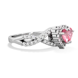 Lab Pink Sapphire Diamond Twist 'One Heart' 14K White Gold ring R2640HRT