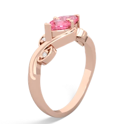 Lab Pink Sapphire Floral Elegance 14K Rose Gold ring R5790