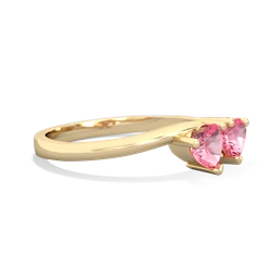 Lab Pink Sapphire Sweethearts 14K Yellow Gold ring R5260