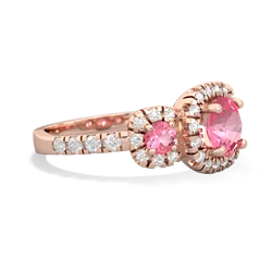 Aquamarine Regal Halo 14K Rose Gold ring R5350