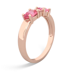 Lab Pink Sapphire Pear Bowtie 14K Rose Gold ring R0865