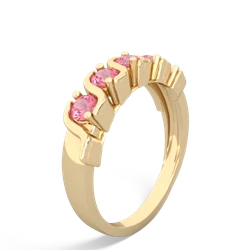 Lab Pink Sapphire Anniversary Band 14K Yellow Gold ring R2089