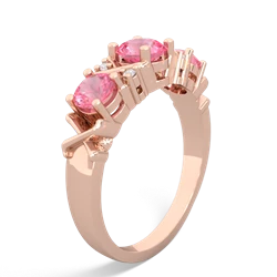 White Topaz Hugs And Kisses 14K Rose Gold ring R5016