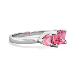 Ruby Three Stone 14K White Gold ring R5235