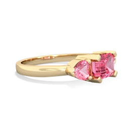 Lab Sapphire Three Stone 14K Yellow Gold ring R5235