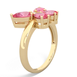 Lab Pink Sapphire Butterfly 14K Yellow Gold ring R2215