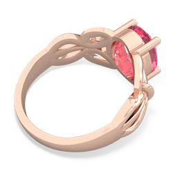 Lab Pink Sapphire Celtic Knot Cocktail 14K Rose Gold ring R2377