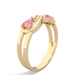 Lab Pink Sapphire Diamond Infinity 14K Yellow Gold ring R5390