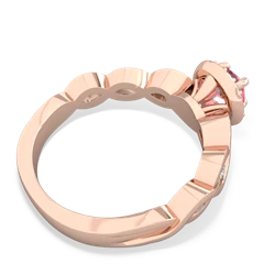 Lab Pink Sapphire Infinity Halo Engagement 14K Rose Gold ring R26315RH