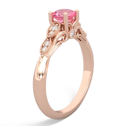 Lab Pink Sapphire Antique Elegance 14K Rose Gold ring R3100