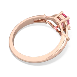 Lab Pink Sapphire Precious Pear 14K Rose Gold ring R0826