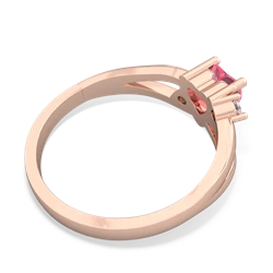 Lab Pink Sapphire Split Band Swirl 14K Rose Gold ring R2130