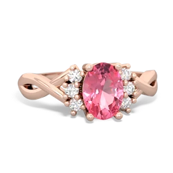 Lab Pink Sapphire Victorian Twist 14K Rose Gold ring R2497