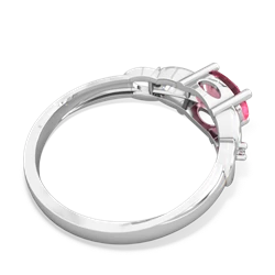 Lab Pink Sapphire Links 14K White Gold ring R4032