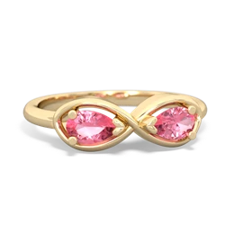 Lab Pink Sapphire Infinity 14K Yellow Gold ring R5050