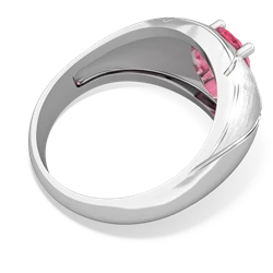 Lab Pink Sapphire Men's Crossroads 14K White Gold ring R0361