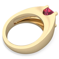 Lab Pink Sapphire Men's 14K Yellow Gold ring R1836