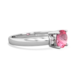 Lab Pink Sapphire Simply Elegant Cushion 14K White Gold ring R2489