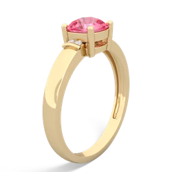 Lab Pink Sapphire Simply Elegant Cushion 14K Yellow Gold ring R2489