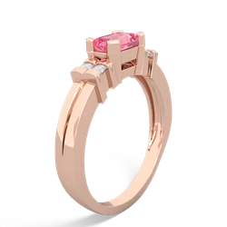 Lab Pink Sapphire Art Deco East-West 14K Rose Gold ring R2590