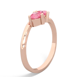 Lab Pink Sapphire Sweethearts 14K Rose Gold ring R5260