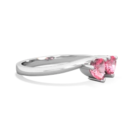 Lab Pink Sapphire Sweethearts 14K White Gold ring R5260