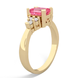 Lab Pink Sapphire Timeless Classic 14K Yellow Gold ring R2591