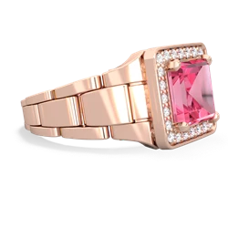 Lab Pink Sapphire Men's Watch 14K Rose Gold ring R0510