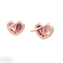 Lab Pink Sapphire 'Our Heart' 14K Rose Gold earrings E5072