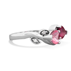 Lab Pink Sapphire Floral Elegance 14K White Gold ring R5790