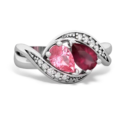 Lab Pink Sapphire Summer Winds 14K White Gold ring R5342