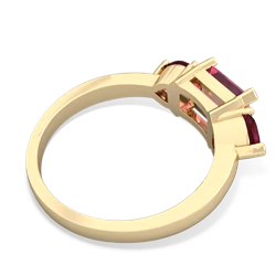 Lab Pink Sapphire Three Stone 14K Yellow Gold ring R5235