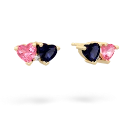 Lab Pink Sapphire Sweethearts 14K Yellow Gold earrings E5260