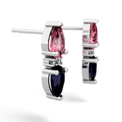 Lab Pink Sapphire Bowtie Drop 14K White Gold earrings E0865