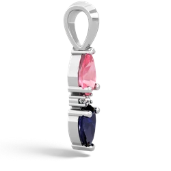 Lab Pink Sapphire Bowtie Drop 14K White Gold pendant P0865