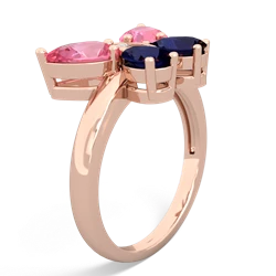 Lab Pink Sapphire Butterfly 14K Rose Gold ring R2215