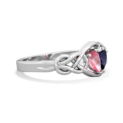 Lab Pink Sapphire Celtic Love Knot 14K White Gold ring R5420