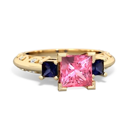 Lab Pink Sapphire Eternal Embrace Engagement 14K Yellow Gold ring C2001