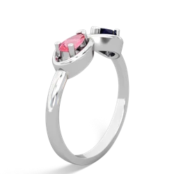 Lab Pink Sapphire Infinity 14K White Gold ring R5050