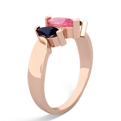 Lab Pink Sapphire Three Peeks 14K Rose Gold ring R2433