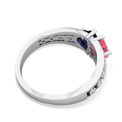 Lab Pink Sapphire Heart To Heart 14K White Gold ring R3342