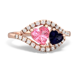 Lab Pink Sapphire Mother And Child 14K Rose Gold ring R3010