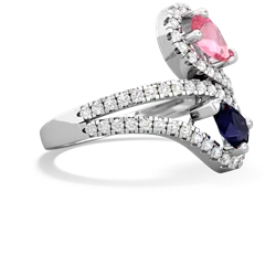 Lab Pink Sapphire Diamond Dazzler 14K White Gold ring R3000